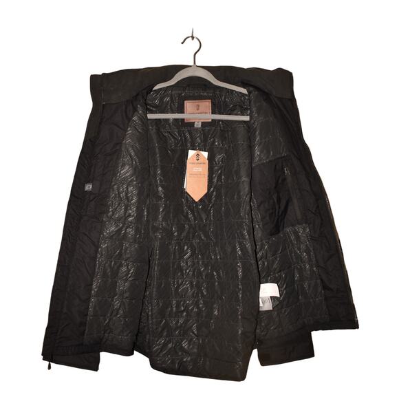 FREE COUNTRY NEW‎ $120 Black Poly Canvas Jacket Water Resistant Hooded Men's M - Picture 3 of 6